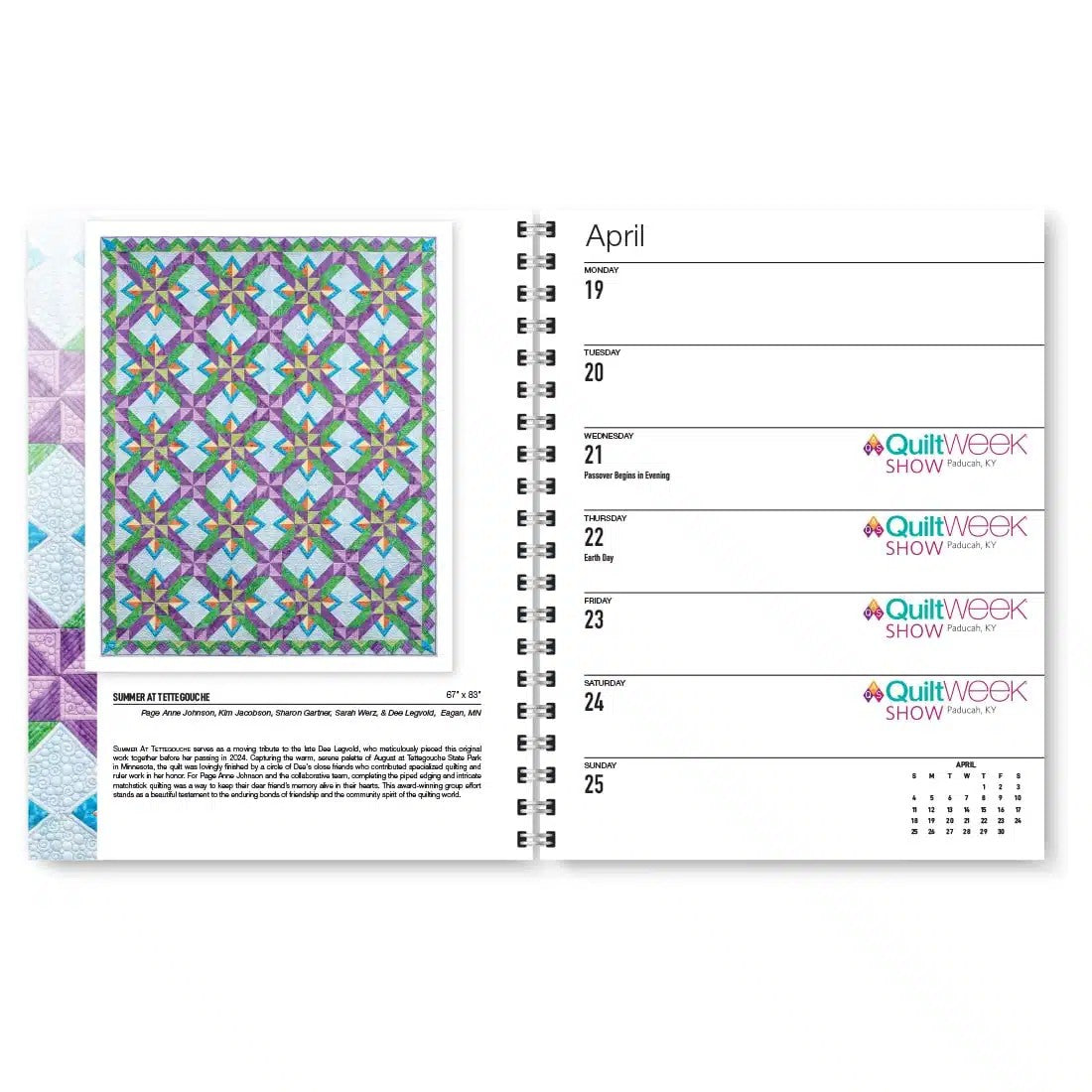 2027 QuiltArt Engagement Calendar By American Quilter's Society