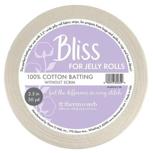 Therm-O-Web 100% Cotton Bliss Jelly Roll Batting