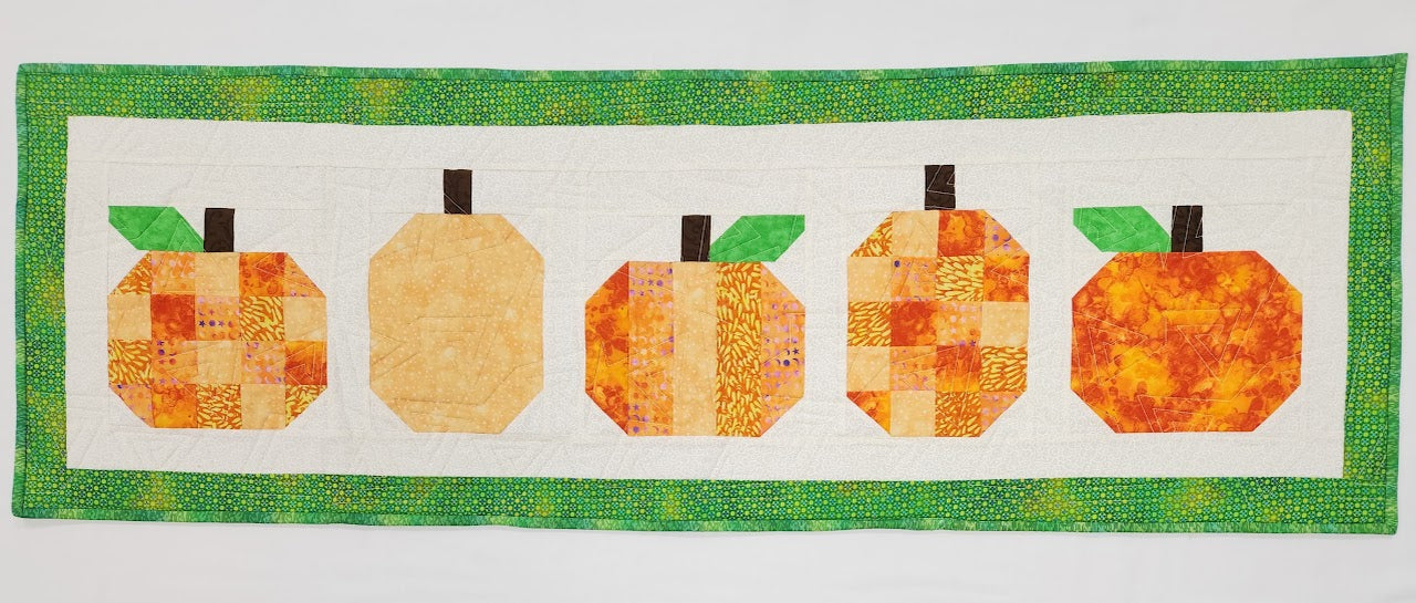 Modern Holiday Table Runner - Pumpkins, Kit