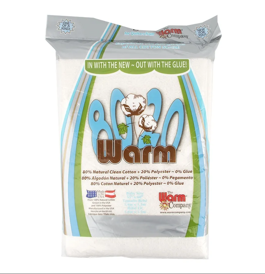 80/20 The Warm Company Batting w/Scrim Baby Size 55in x 60in