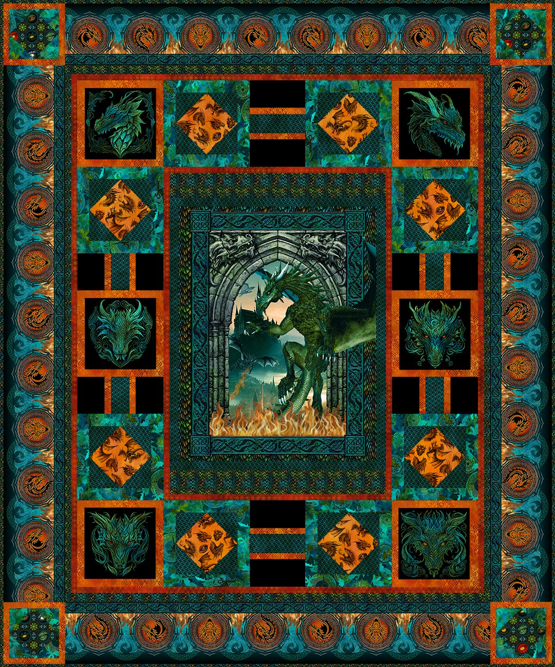 Dragons - Emerald Reign Quilt Kit
