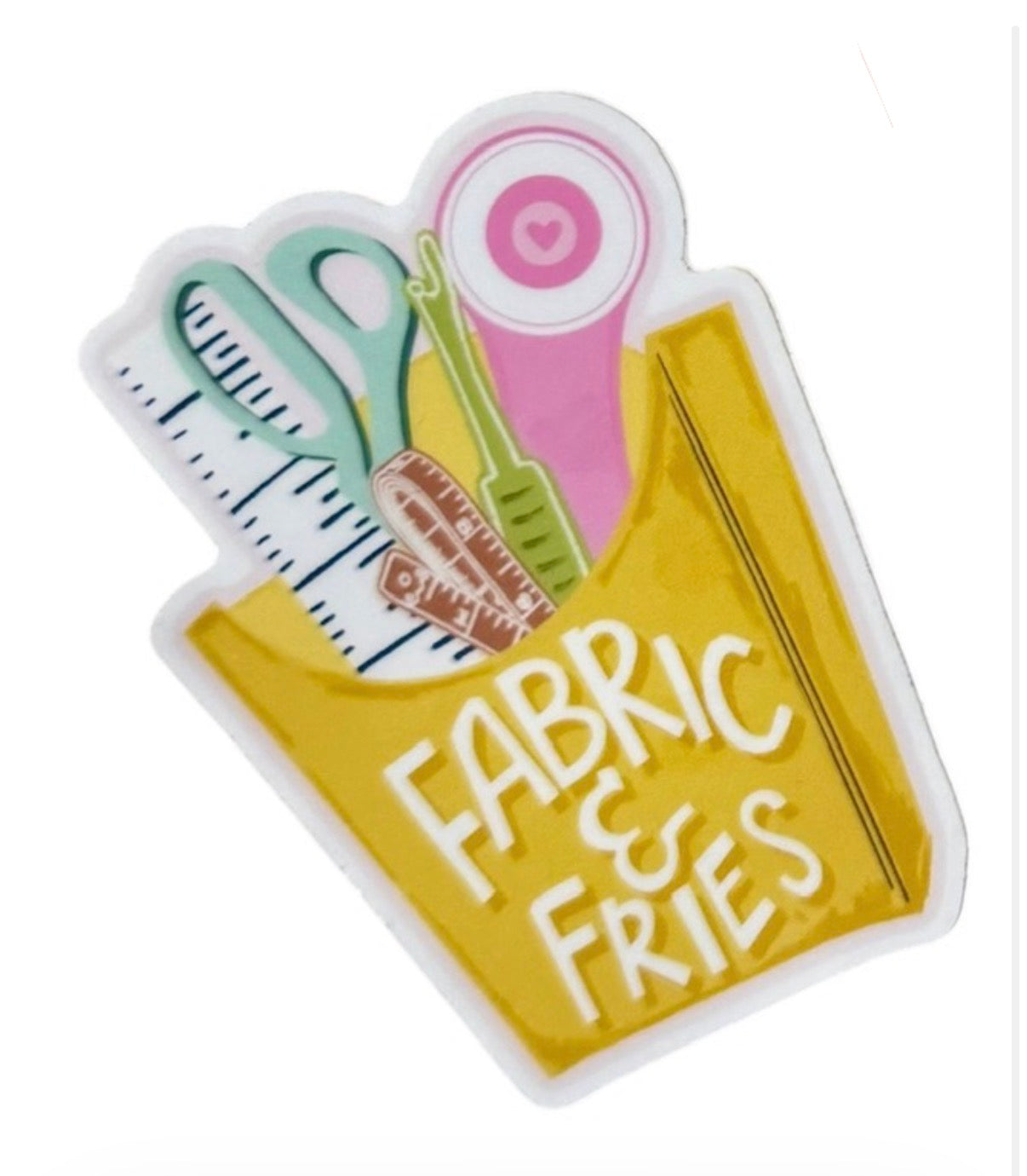 Sewing Themed Stickers: My Happy Place and Fabric & Fries