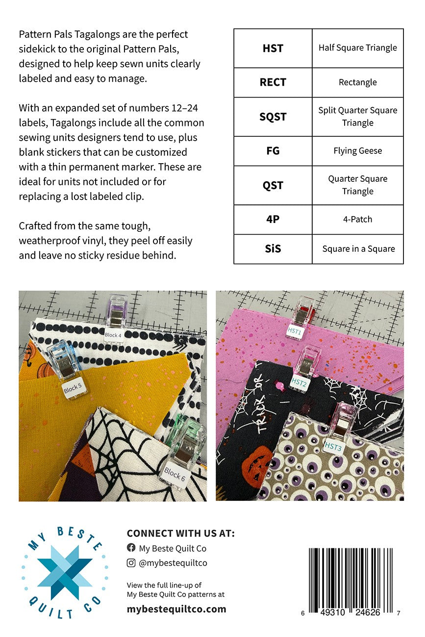 Pattern Pals Tagalongs from My Bests Quilt Co.