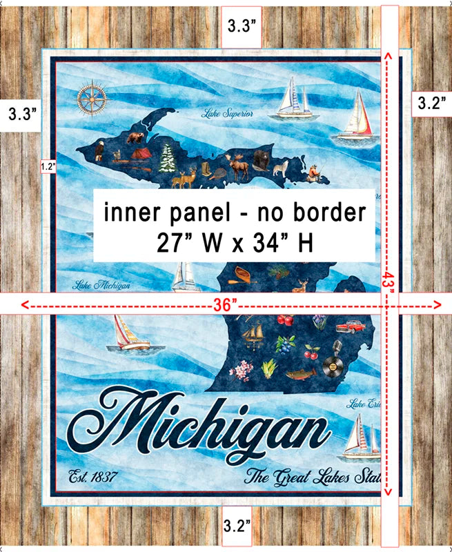 All Michigan Shop Hop Panel Large Michigan - PRE-ORDER NOW! Available June 1, 2026