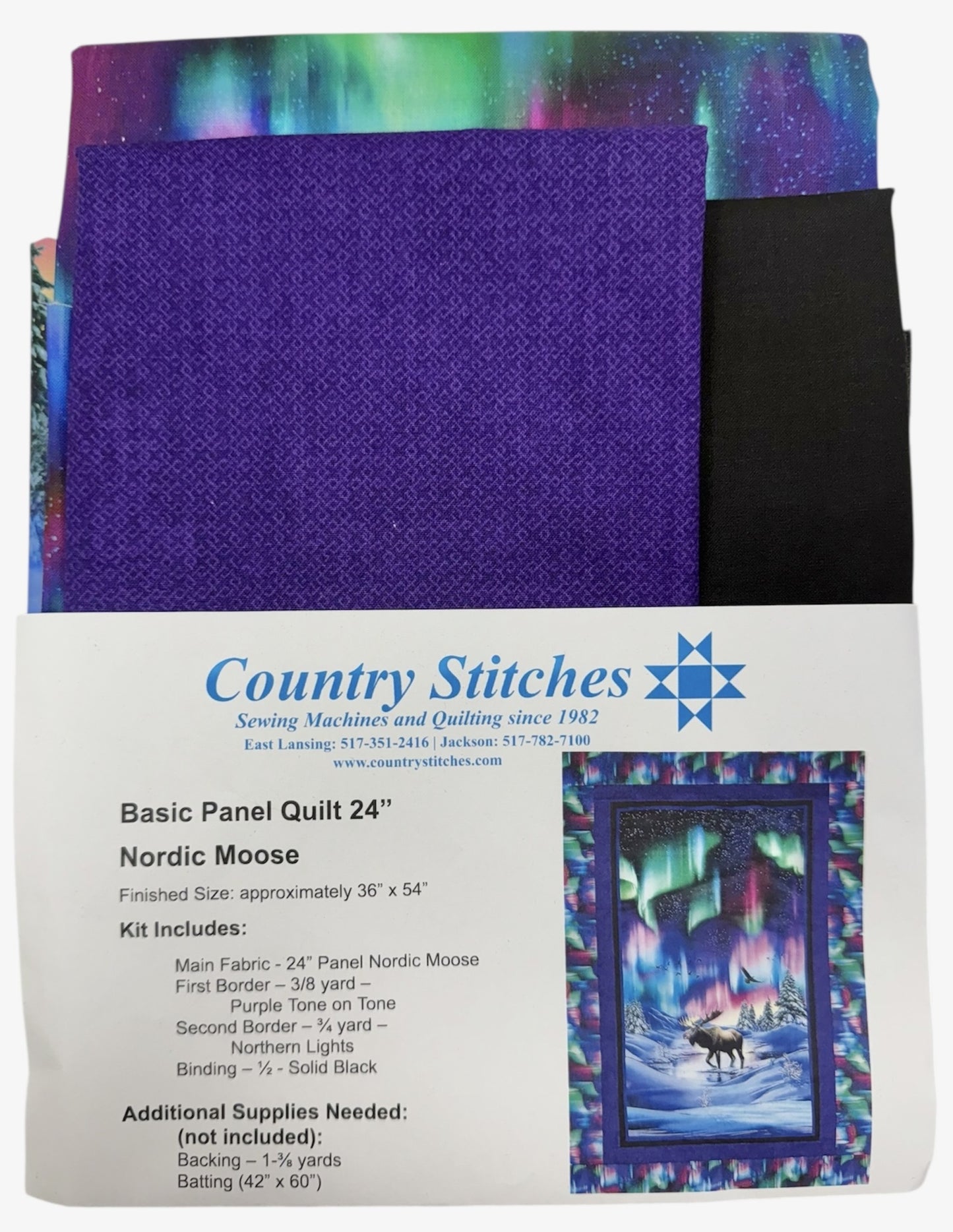 Nordic Moose Basic Panel Quilt Kit