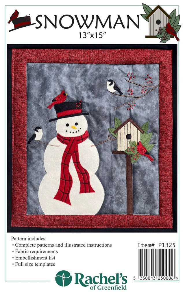 Snowman Quilted Wall Hanging Pattern by Rachel's of Greenfield