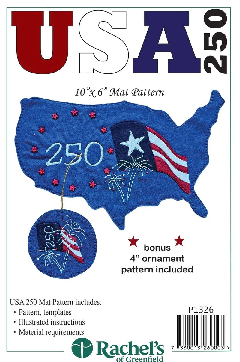 USA 250 Mat Pattern by Rachel's of Greenfield