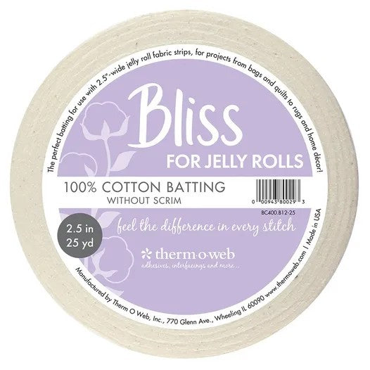 Therm-O-Web Cotton Bliss Jelly Roll Batting 2.5" x 25yds