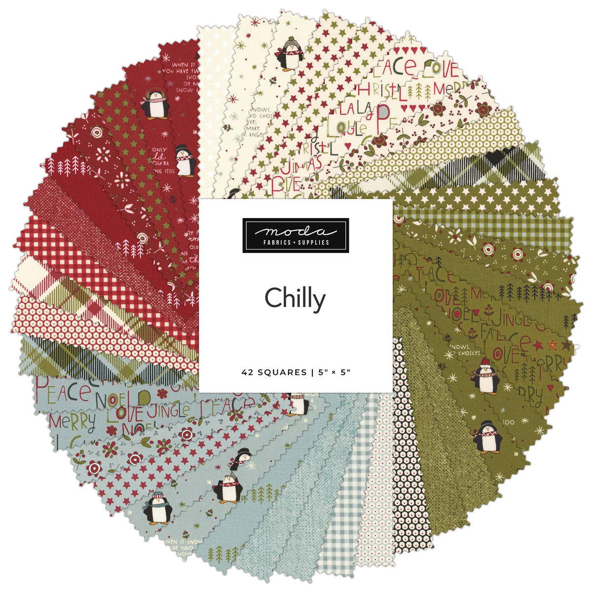 Chilly 5" x 5" Charm Pack By Sweetwater for Moda