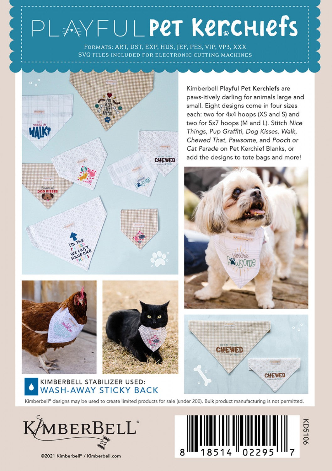 Playful Pet Kerchiefs Machine Embroidery CD