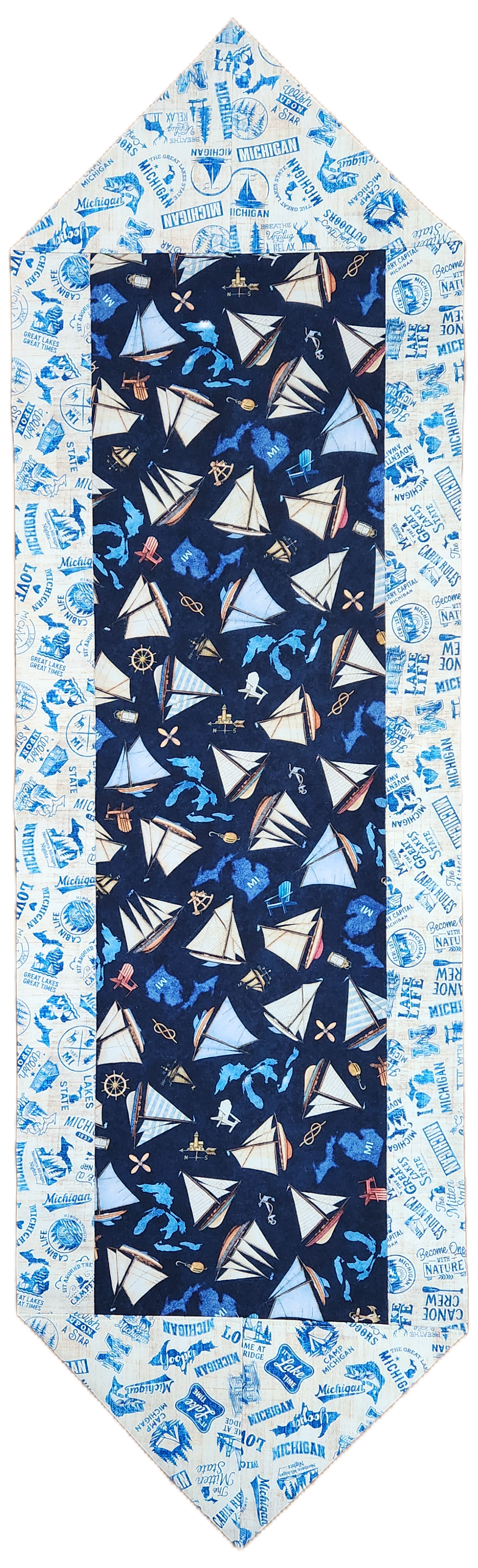 KIT 2026 All Michigan Shop Hop: Boats Navy Fast Flipped Table Runner Kit PRE-ORDER