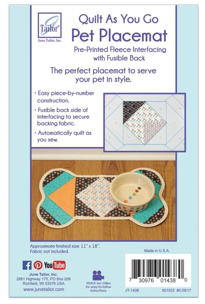 Quilt As You Go Pet Placemat - Dog
