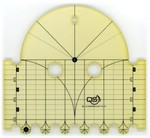 Quilters Select Precision Machine Quilting Rulers, 6" and 1" Diameter Arcs