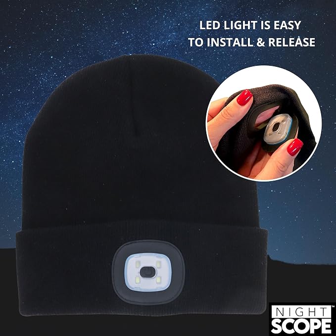 Night Scope Rechargeable LED Knit Beanie