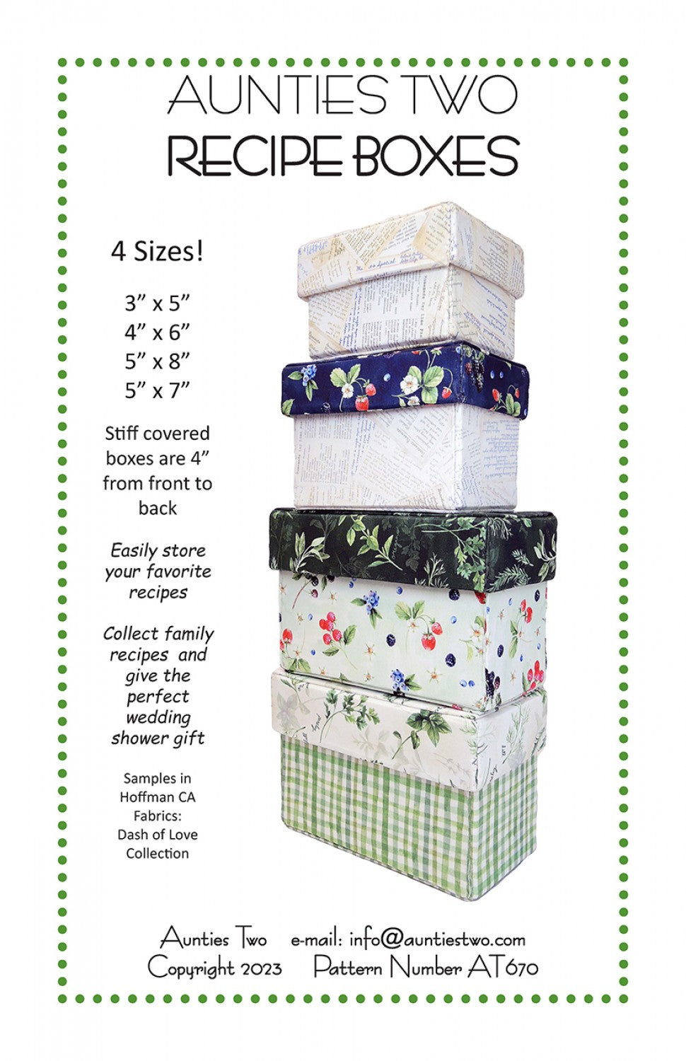 Recipe Boxes, Pattern – Country Stitches, MI