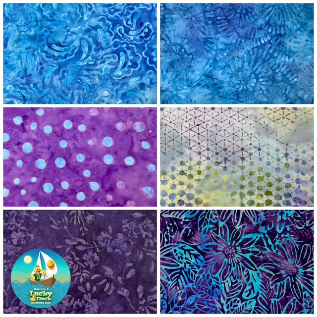 Mystery Five-0 Mini Mystery #6 Pot O' Luck - Batik Purple and Blue