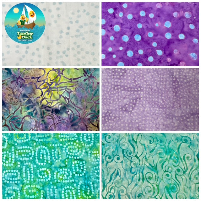 Mystery Five-0 Mini Mystery #6 Pot O' Luck - Batik Purple and Teal