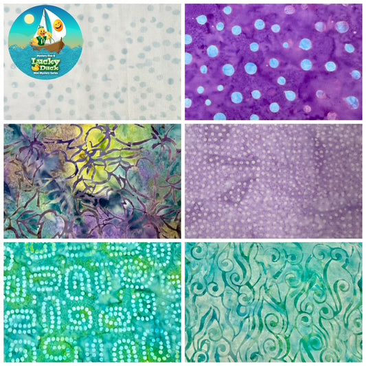 Mystery Five-0 Mini Mystery #6 Pot O' Luck - Batik Purple and Teal