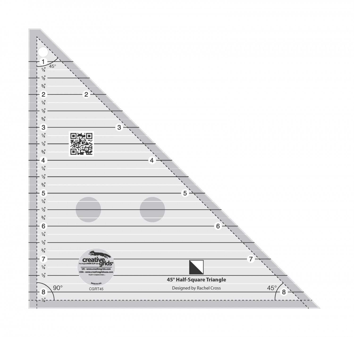 Mi Change Ruler Creative Grids 45 Degree Half-Square Triangle Ruler – Country Stitches, MI