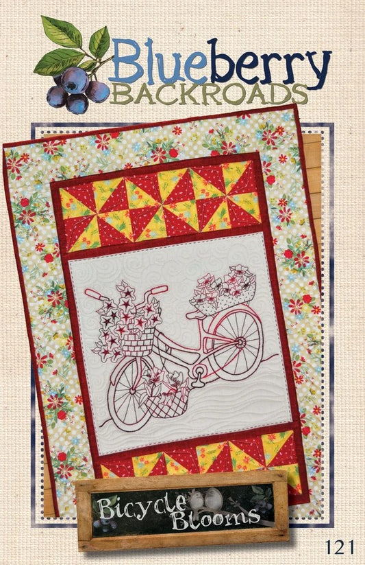 Bicycle Blooms Quilted Wall Hanging Pattern By Blueberry Backroads