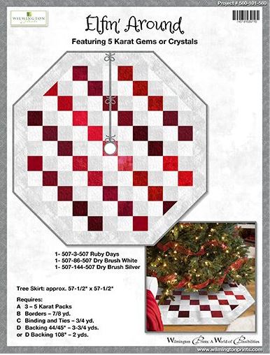 Kit Elfin' Around Tree Skirt Silver -backing included