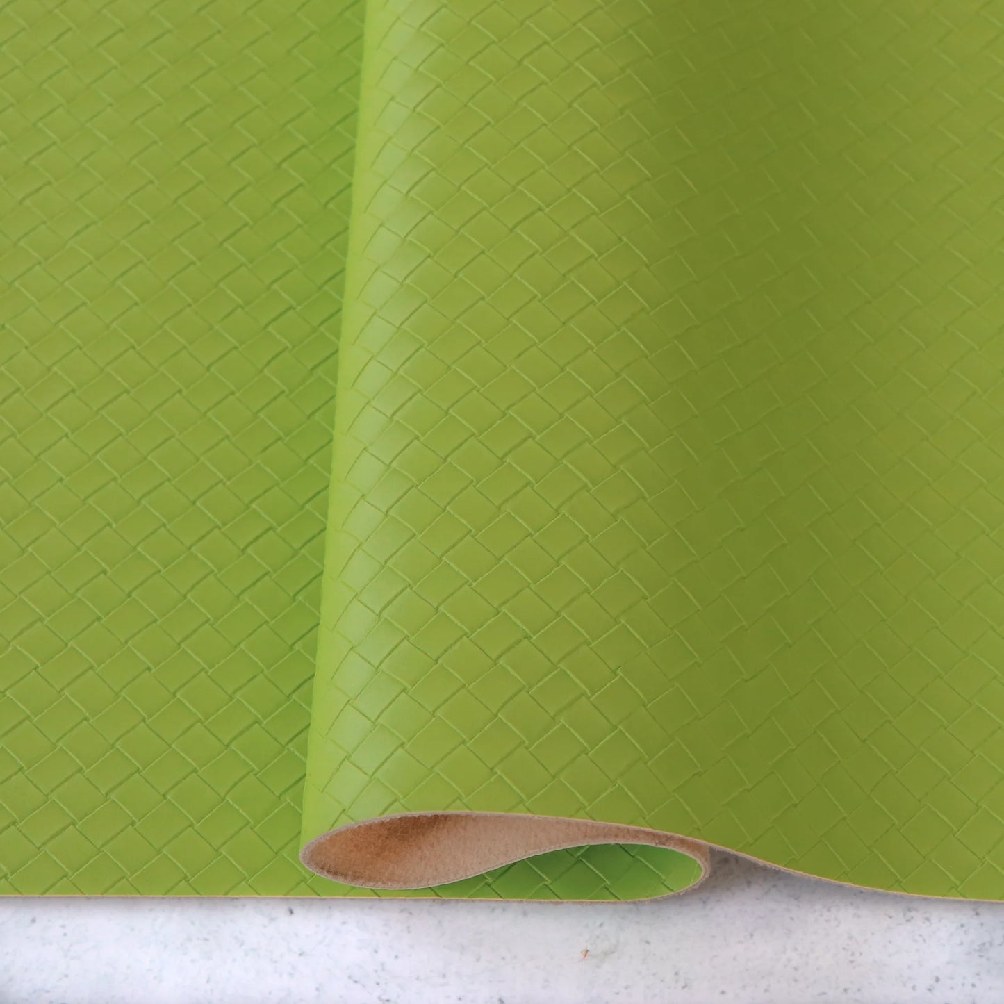 White Grape Basket Weave Faux Leather