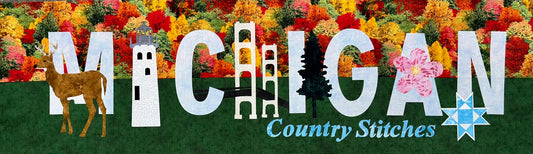 Country Stitches State of Michigan Pride Banner (Row by Row Design 2023), Kit