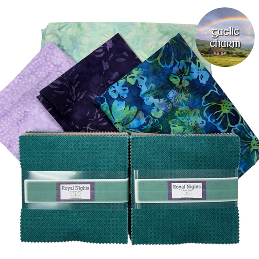 SOLD OUT Mystery Five-0 Gaelic Charm Kit: Royal Nights 2 with (4) 5" Charm Packs