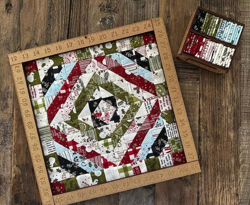 Little Wood Box with Moda Collection Emmitt and Ivy and Pattern by "Just a Little Box" Project