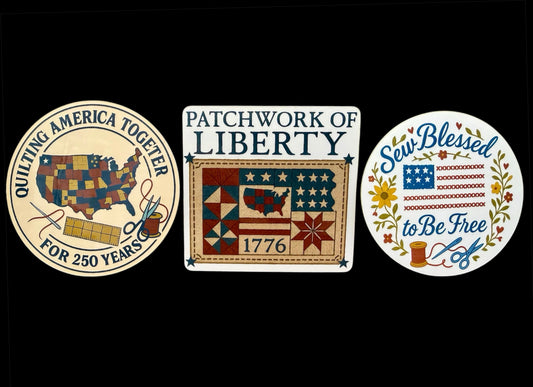 Patriotic Quilter Stickers By Quilters Haven Designs