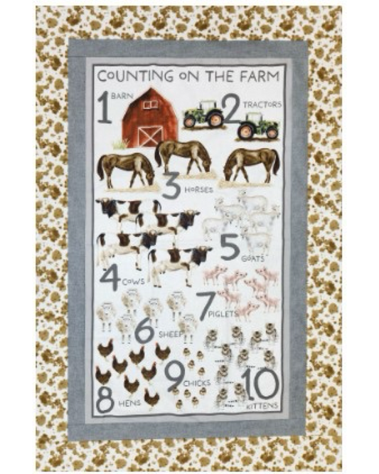 Counting On The Farm Panel Quilt Kit