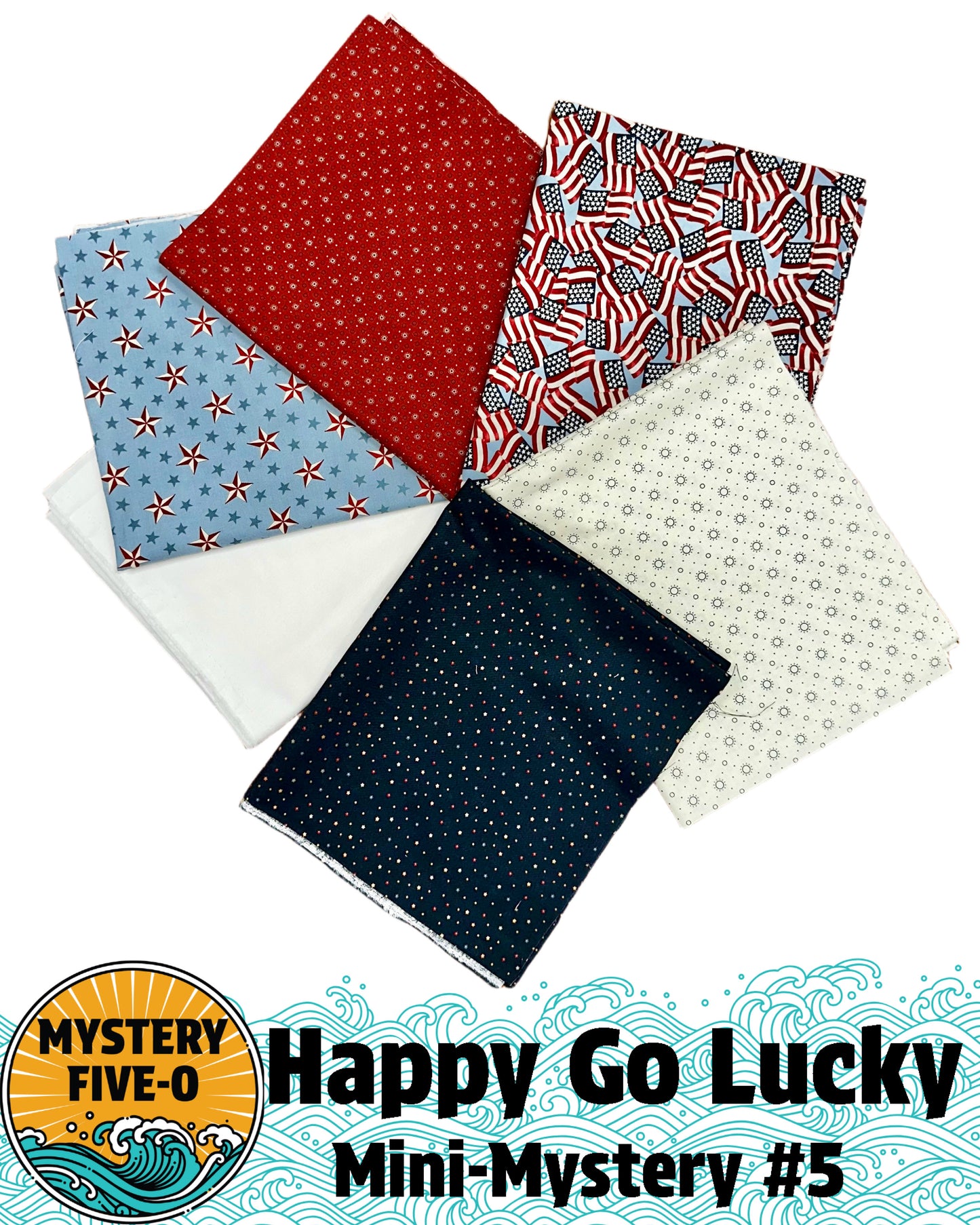 Mystery Five-0 Mini Mystery #5 Happy Go Lucky - Kit #5 Red White and Blue