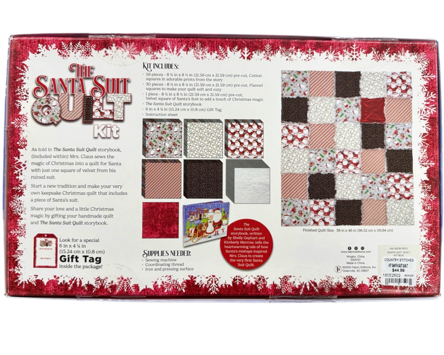 PRE-ORDER Santa Suit Quilt Kit Box with Storybook