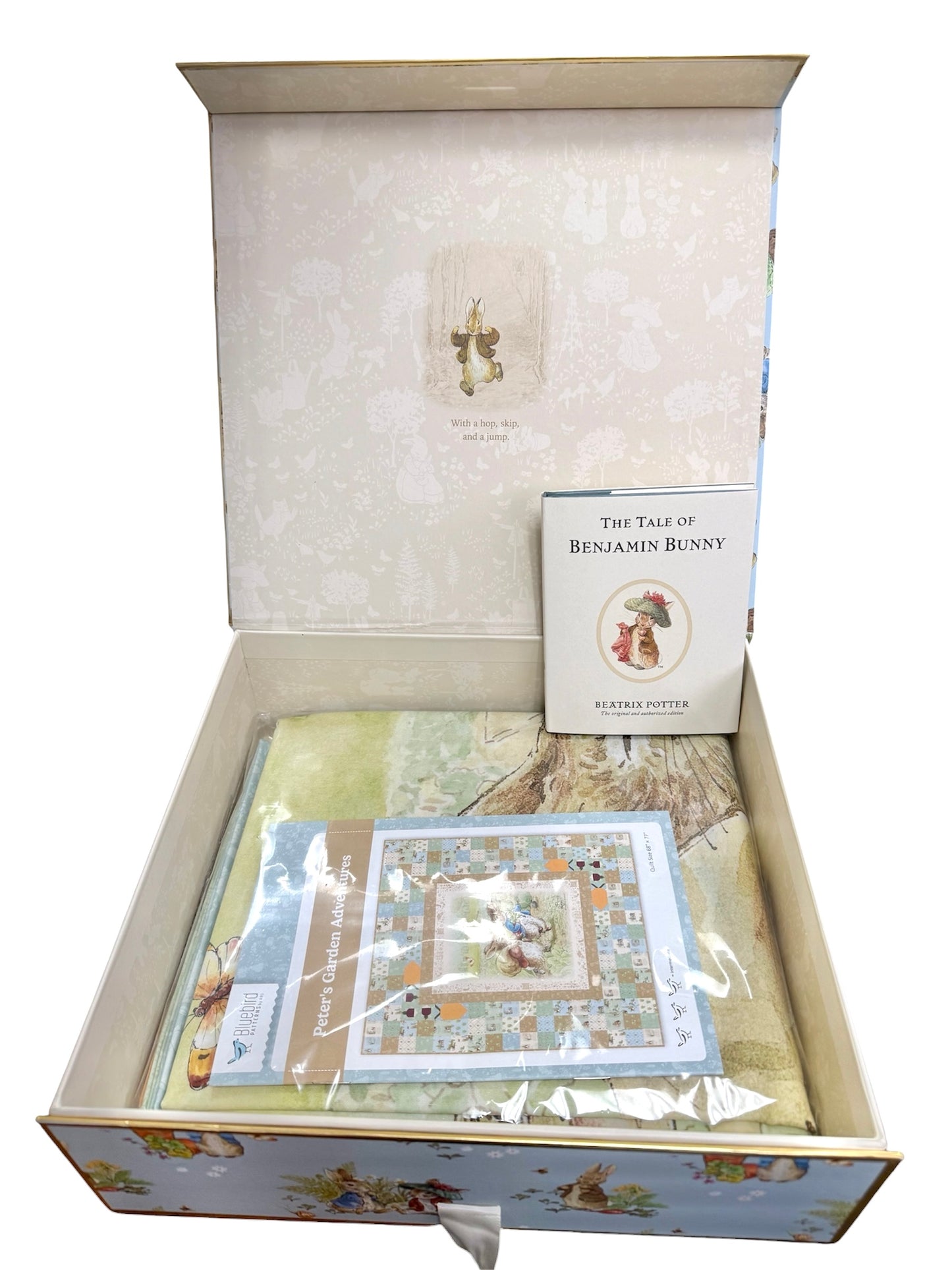 Peter Rabbit and Benjamin Bunny Peter's Garden Adventures Boxed Quilt Kit