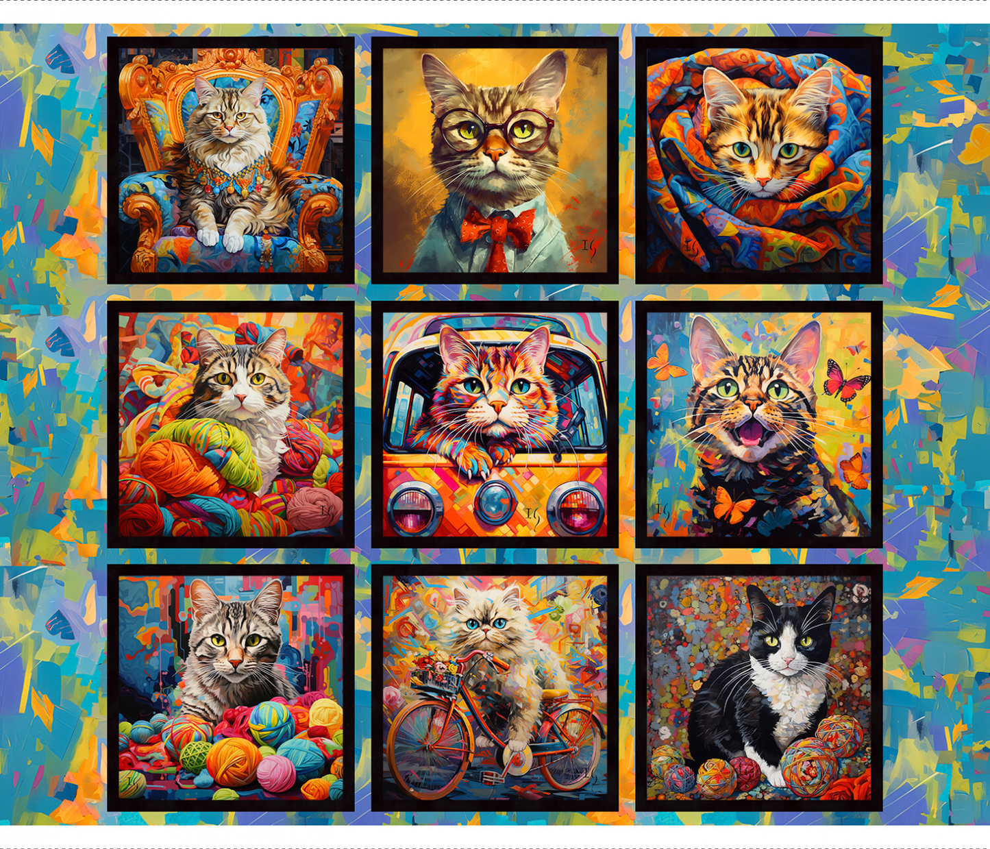 Purrfectly Playful Panel (36" Panel)