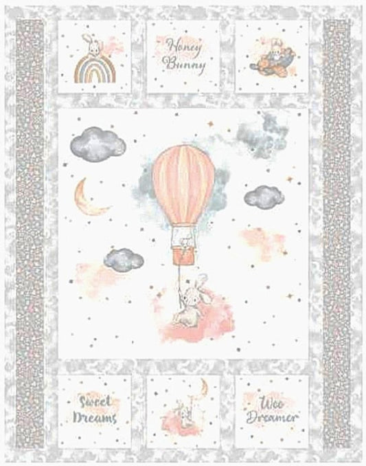 Minky Panel Quilt Kit - Honey Bunny