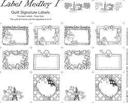 Quilt Panel Label Medley 1 Quilt Signiture Labels