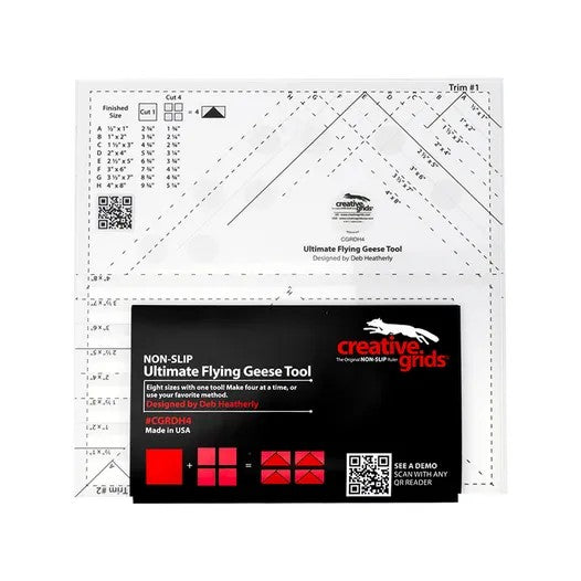 Creative Grids No-Slip Ruler: Ultimate Flying Geese Tool Two