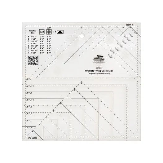 Creative Grids No-Slip Ruler: Ultimate Flying Geese Tool Two