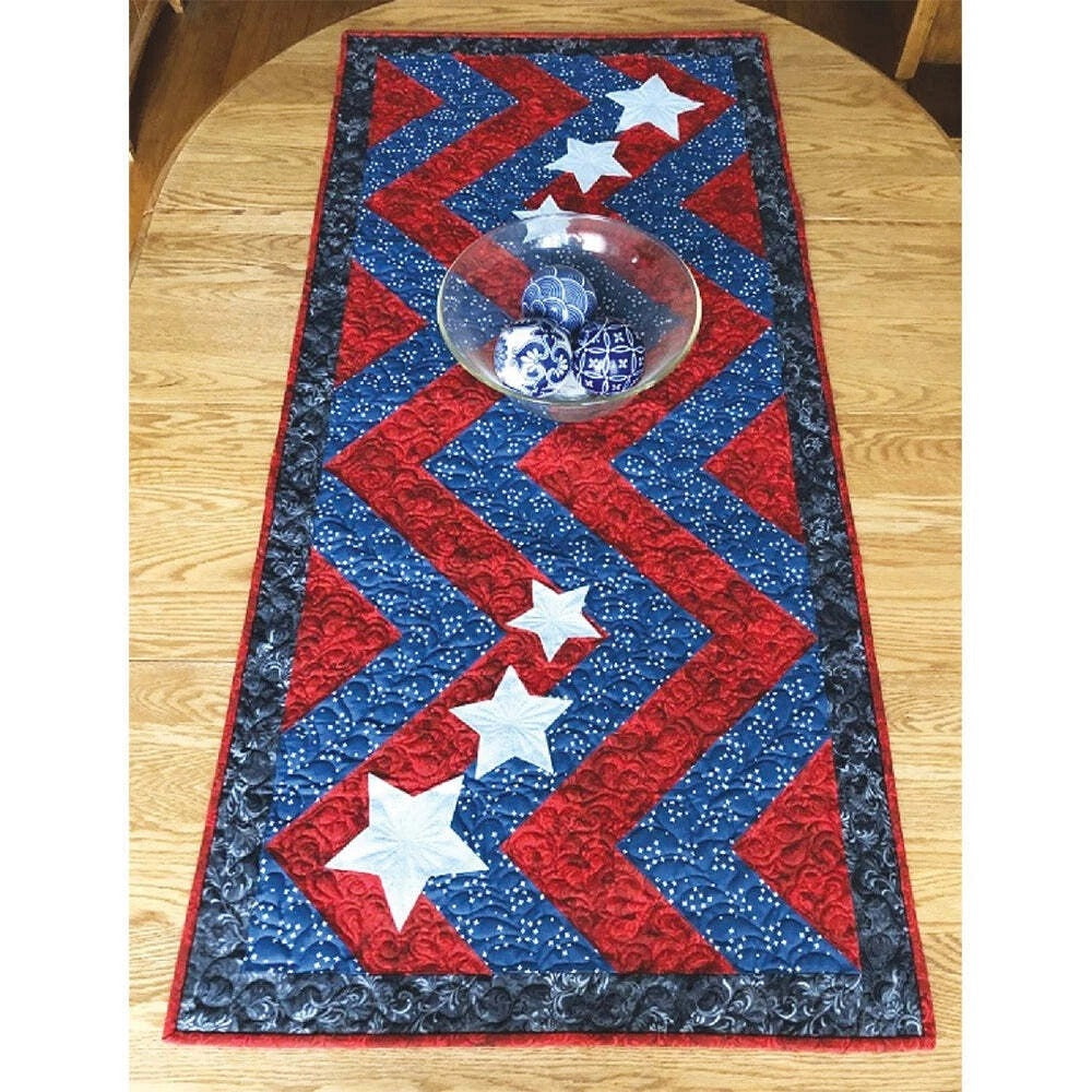 Stars and Stripes Table Runner Pattern By Cut Loose Press