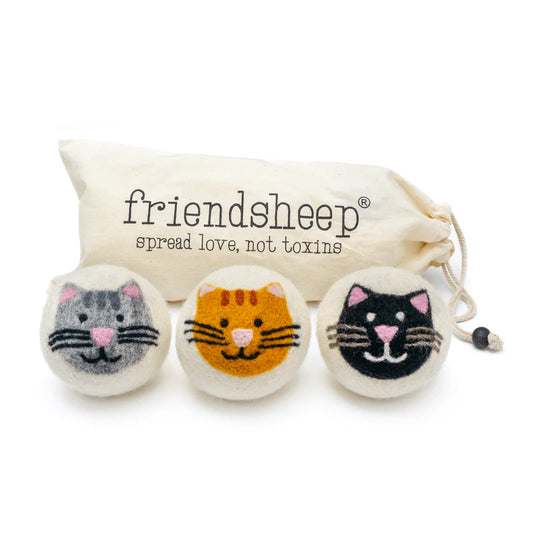 Friendsheep Wool Dryer Balls 3 Pack Bag: House Cats