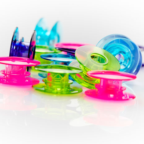 Plastic Bobbins, 20- pack Watercolor, Pfaff