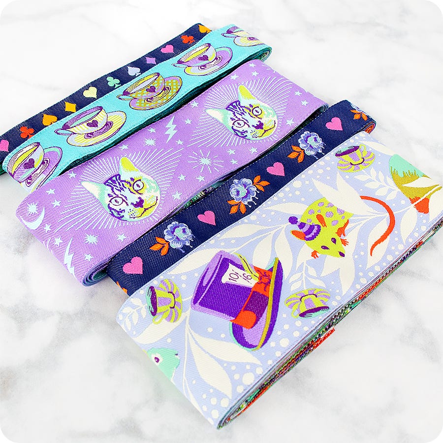 Tula Pink Curiouser Designer Ribbon Pack, Multiple Colors